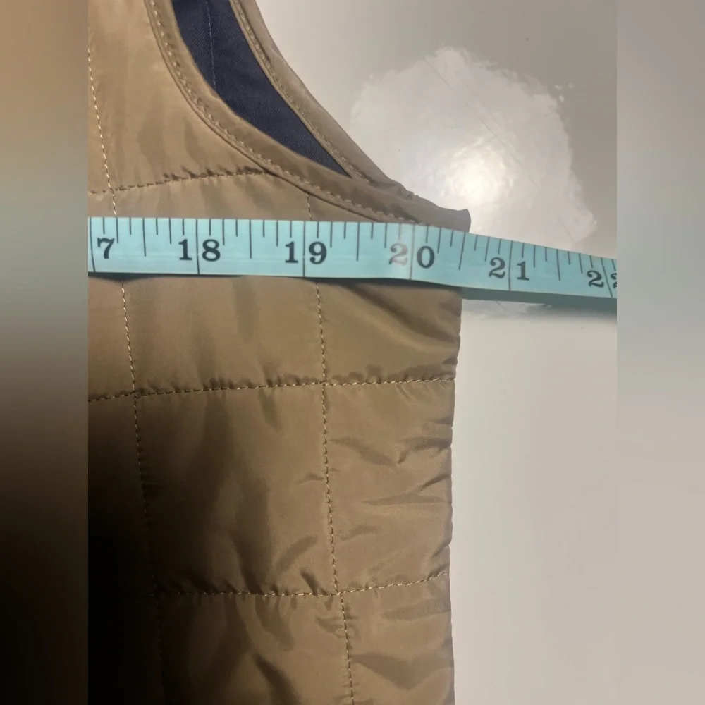 St. Croix Quilted Vest Mens Small Navy Khaki Made in Italy